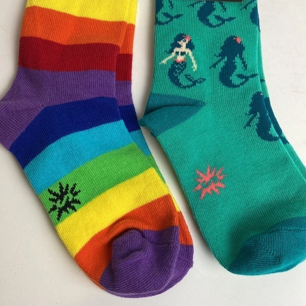 Sock It To Me NWT Kids 2 Pair Bundle Age 3-6 Size 8-13 whimsy rainbow mermaid